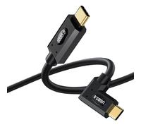 Maxhood Right Angle USB C Cable 2ft, 80Gbps Right Angle Thunderbolt 5 Cable, 120Gbps Bandwidth for 6K/Dual 8K, 240W Power, 90 Degree USB C Thunderbolt Cord, Compatible for MacBook,iPhone 16,SSD