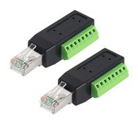 Maxhood RJ45 Screw Terminal Connector, 90 Degree RJ45 Breakout Board Network RJ45 Male to 8 Pin Screw Terminal Block Plug Converter for LAN Network Cat7 Cat6 Cat5 Ethernet Extender (2pack)