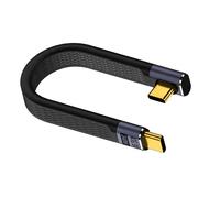 Maxhood Short USB C to USB C Cable 13cm, USBC Cable 240W Right Angle, 40Gbps 5A PD Fast Charging Soft Flat Type C to Type C Cord 8K@60Hz Compatible with iPhone, Laptop