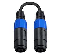 Maxhood Speakon Female to Female Connector Cable, Speakon Extension Cable for Speaker Cable, 18AWG 2 Pole Speakon Coupler Cable 16mm² Coper Wire Audio Cord for Amplifier, Speaker, 7.8inch