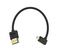 Maxhood Ultra Thin Short Micro HDMI to HDMI Cable 0.3M, 8K Left Angle 90 Degree Micro HDMI to HDMI Adapter Cable, Soft Slim HDMI 2.1 to Micro HDMI Cable Compatible for Raspberry Pi 5 4, Hero 9/8/7