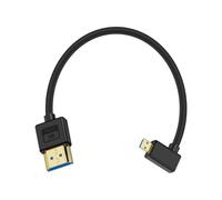 Maxhood Ultra Thin Short Micro HDMI to HDMI Cable 0.3M, 8K Right Angle 90 Degree Micro HDMI to HDMI Adapter Cable, Soft Slim HDMI to Micro HDMI Cable Compatible for Raspberry Pi 5 4, Hero 9/8/7