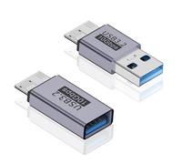 Maxhood USB A to Micro B Adapter (2 Styles), USB Female to Micro B Male Adapter + USB Male to Micro B Male Adapter, 10Gbps USB 3.2 to Micro B Data Charging Adapter for External Hard Drives Cable