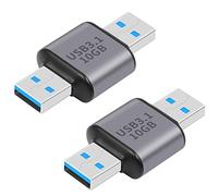 Maxhood USB A to USB A Adapter, USB3.1 USB3.0 Male to Male Adapter, 10Gbps High Speed Type A to Type A Cable Connector for Hard Drive, Laptop, DVD Player, USB 3.0 Hub, Monitor, Camera, 2Pack