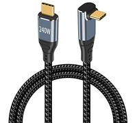 Maxhood USB C 90 Degree Cable 240W, 5FT USBC to USBC Cable 240W, 48V/5A Type C Charger Cable Fast Charging Up Down Angle Compatible with Switch, MacBook