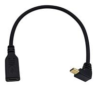 Maxhood USB C Extension Cable Short, 90 Degree USB C Extension Cable, UP & Down Angle Type C Extender for Nintendo Switch, MacBook, 0.8feet