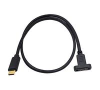 Maxhood USB C Panel Mount, USB C Male to Female Cable, USB 3.1 Type C Extender Charging & Sync Cable with Panel Mount Screw -2feet/ 60cm