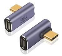 Maxhood USB C Right Angle Adapter 100W, USB C Angle Adapter 40Gbps, Support 8K@60Hz Video Display for Thunderbolt 4, USB 4, HUB, Docking, Tablet, 2pack