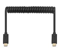 Maxhood USB C to C Cable, 1.2m Coiled USB 3.1 Type C Spring Spiral Cable, 3A Fast Charging for MacBook, Galaxy & USB C Charger