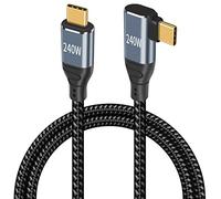 Maxhood USB C to USB C Cable 240W, 5ft Right Angle USB C Cable Fast Charging, PD 3.1 Type C Charger Cord Durable Nylon Braided Compatible With Laptop MacBook Pro 2021, Switch, and More