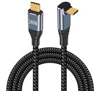 Maxhood USB C to USB C Cable 90 Degree 240W, Type C to Type C Cable, PD 3.1 Up Down Angle With E-Mark Chip for MacBook,Galaxy S20,SSD