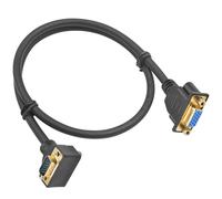 Maxhood VGA Extension Cable 1.5ft, 90 Degree VGA Male to Female Cable, Down Angle VGA Extender Cable, VGA 15 Pin Monitor Video Cable Support 1080P Full HD for PC Laptop TV Projector