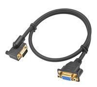 Maxhood VGA Extension Cable 1.5FT, Right Angle VGA Male to Female Cable, 90 Degree VGA 15 Pin Adapter, VGA Extender Cable Support 1080P Full HD for PC Laptop TV Projector