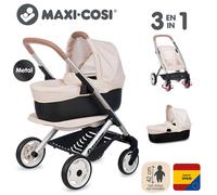 Maxi-Cosi 3 in 1 Doll Pushchair Pram Beige | Toy Stroller Carrycot Baby Doll Set