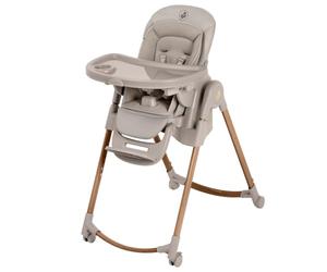 Maxi-Cosi Minla Plus 6-in-1 Evolutionary Highchair, 0 to 14 Years, Max. 60 kg, One Hand Swivel Tray, 4 Wheels, 9 Heights, 5 Reclining Positions, Adjustable Children's High Chair, Elegance Beige