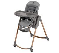 Maxi-Cosi Minla Plus 6-in-1 Evolutionary Highchair, 0 to 14 Years, Max 60kg, One Hand Swivel Tray, 4 Wheels, 9 Heights, 5 Recline Positions, Adjustable Children's High Chair, Elegance Graphite