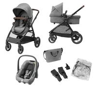 Maxi-Cosi Zelia S Trio 3-in-1 Prams Travel System, 0 - 4 Years, Up to 22 kg, Foldable, Compact and Reclining Baby Pushchair, with CabrioFix S i-Size
