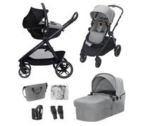 Maxi Cosi Zelia Select+, Baby Stroller 3 in 1 with Car Seat, 0-22 kg, Grey | Reversible Carrycot, from Birth, One-Hand Fold Pushchair Travel System, with CabrioFix S i-Size Baby Car Seat