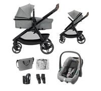Maxi COSI Zelia Select Trio, Baby Stroller 3 in 1 with Car Seat, 0-4 Years (0-22 kg), One-Hand Fold, Compact and Reversible Pushchair Travel System,