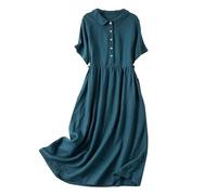 Maxi Dresses for Women UK Summer Short Sleeve Button Dress with Collar & Drawstring Waist Design Casual Pockets Shirt Dress My Orders My Order Trending Deals