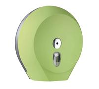 Maxi Jumbo Toilet Roll Dispenser, 5 Colour Options (White, Black, Blue, Green or Orange), Commercial Wall Mounted Toilet Paper Holder, Certified Italian Quality (Green)