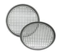 Maxi Nature Pizza Tray Set of 2 - Non Stick Baking, Even Heat Distribution - Pizza Pan for Oven - Perforated Stainless Steel for Crispy Crust - 13 Inch, 33 cm
