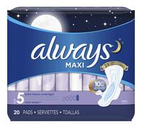 Maxi Overnight Extra Heavy Flow With Wings Unscented Pads by Always