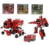 Maxi Robot Transformable in Truck with Lights Real Sounds Mecha Trucks DIY Robot to Build cm30 Fire Truck Construction Site Urban Car Robots Deformation Mega Large MechaBot, Random Subject