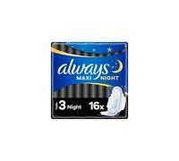 Maxi Sanitary Towels, Size 3, Night, 16 Towels with Wings, Very Abundant Night Flow, Ultra Absorbent Heart and Leak Proof Barriers