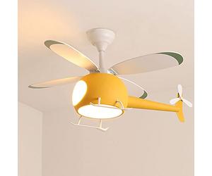 MAXIAOXIANG Inverter Ceiling Fan with Light,dimming Remote Control,Helicopter Chandelier,LED Ceiling Light Fan,6-Speed Adjustment,Remote Control Timing,Winter& Summer Positive & Negative,40W