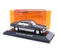 Maxichamps 940035121 1:43 Mercedes-Benz 560 SEC (C126) -1986-Black Metallic Collectible Miniature Car, Black