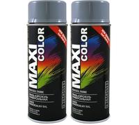 MaxiColor Gloss Silver Grey RAL7001 Spray 400ml - Fast-drying, high-gloss finish for metal, wood & plastic. Offers vibrant color, smooth coverage, and long-lasting indoor/outdoor protection.
