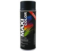 MaxiColor Matt Deep Black RAL9005 Spray 400ml - Fast-drying, smooth matte finish for metal, wood & plastic. Offers strong coverage, excellent adhesion, and long-lasting indoor/outdoor protection.
