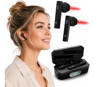 Maxie Red Light & Blue Light Therapy Earbuds, 7-Mode Ear Light Therapy Device for Daily Ear Care, Portable Light-Weight Soothing Device, Hands-Free Design, Rechargeable Light Therapy with Case