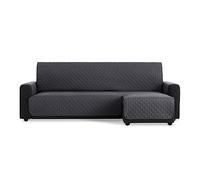 MAXIFUNDAS FUNDAS DE SOFA & CHAISE LONGUE Chaise Longue Sofa Cover Padded Right Arm 280 cm - Extra Soft Grey Sofa Cover - with Back Ties - Chaise Longue Protector Sofa Model MAUI