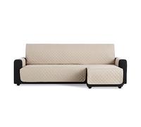 MAXIFUNDAS FUNDAS DE SOFA & CHAISE LONGUE | Padded Chaise Longue Sofa Cover Right Arm 240 cm - Extra Soft Beige Chaise Longue Protector Sofa Cover Model MAUI