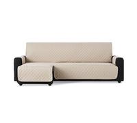 MAXIFUNDAS | Padded Chaise Longue Sofa Cover Left Arm 220 cm - Extra Soft Beige Sofa Cover with Back Ties - Chaise Longue Protector Sofa Cover Model MAUI