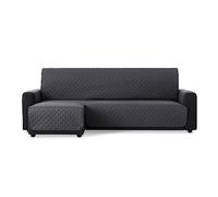 MAXIFUNDAS | Padded Chaise Longue Sofa Cover - Left Arm 220 cm - Extra Soft Grey - Quilted Peach Feel Fabric - Adaptable Design - Easy Installation - Maximum Protection