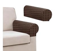 MAXIJIN Armrest Covers for Sectional Sofa, Stretch Sofa Seater Cover, Couch Seat Slipcover Protector Replacement for Individual Cushion with Elastic Bottom (Brown, 2 Armrest Cover)