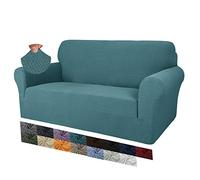 MAXIJIN Creative Jacquard Couch Covers for 2 Seater, Super Stretch Non Slip Love Seat Sofa Cover for Dogs Pet Friendly Elastic Furniture Protector Loveseat Slipcovers (2 Seater, Peacock Blue)