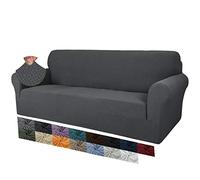 MAXIJIN Creative Jacquard Couch Covers for 3 Seater, Super Stretch Non Slip Sofa Cover for Dogs Pet Friendly 1-Piece Elastic Furniture Protector Sofa Slipcovers (3 Seater, Dark Grey)