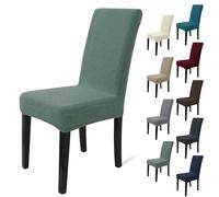 MAXIJIN Elastic Chair Cover With Back Set of 4, Kitchen Chair Covers, Universal Cat Anti-Scratch Chair Slipcovers for Dining Room (Pea Green, Pack of 4)