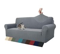 MAXIJIN Newest Jacquard Sofa Covers for 3 Seater, Super Stretch Non Slip Couch Cover for Dogs Pet Friendly 1-Piece Elastic Furniture Protector Sofa Slipcovers (3 Seater, Light Grey)
