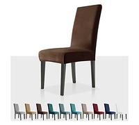 MAXIJIN Stretch Velvet Chair Covers for Dining Chairs Set of 4 Removable Velour Dining Chair Covers Plush Chair Slip Covers for Dining Room,Hotel,Kitchen,Ceremony (Dark Coffee, 4)