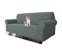 MAXIJIN Super Stretch Couch Cover for 3 Seater Couch, 1-Piece Universal Sofa Covers Living Room Jacquard Spandex Furniture Protector Dogs Pet Friendly Fitted Couch Slipcover (3 Seater, Pea Green)