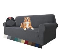 MAXIJIN Super Stretch Couch Cover for 3 Seater Couch, 1-Piece Universal Sofa Covers Living Room Jacquard Spandex Furniture Protector Dogs Pet Friendly Fitted Couch Slipcover (3 Seater, Grey)
