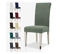 MAXIJIN Super Stretch Dining Room Chair Cover Jacquard Spandex Dining Parsons Chair Slipcover Removable Chair Protector Covers for Dining Room,Hotel,Kitchen,Ceremony (Pea Green, 6)