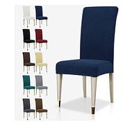 MAXIJIN Super Stretch Dining Room Chair Cover Jacquard Spandex Dining Parsons Chair Slipcover Removable Chair Protector Covers for Dining Room,Hotel,Kitchen,Ceremony (Navy Blue, 2)