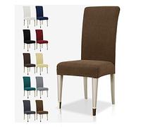 MAXIJIN Super Stretch Dining Room Chair Cover Jacquard Spandex Dining Parsons Chair Slipcover Removable Chair Protector Covers for Dining Room,Hotel,Kitchen,Ceremony (Brown, 4)