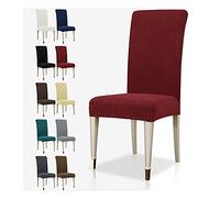MAXIJIN Super Stretch Dining Room Chair Cover Jacquard Spandex Dining Parsons Chair Slipcover Removable Chair Protector Covers for Dining Room,Hotel,Kitchen,Ceremony (Wine Red, 2)